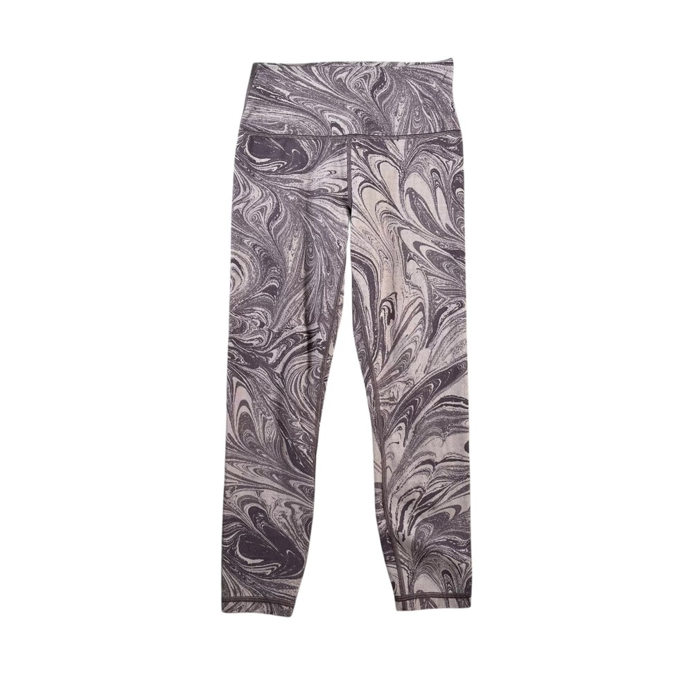Athleta Transcend 7/8 Tight Legging Purple Sumi Marble Print Size Small